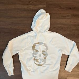 Zadig & Voltaire Cream Hoodie with Skull Motif